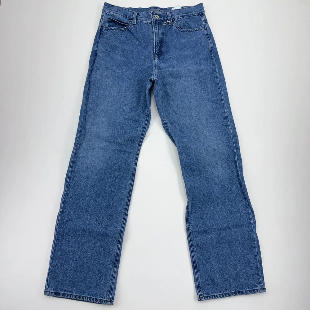 JW Anderson x Uniqlo Mens Straight Leg Jeans Blue 27x31 Medium Wash Denim 476209